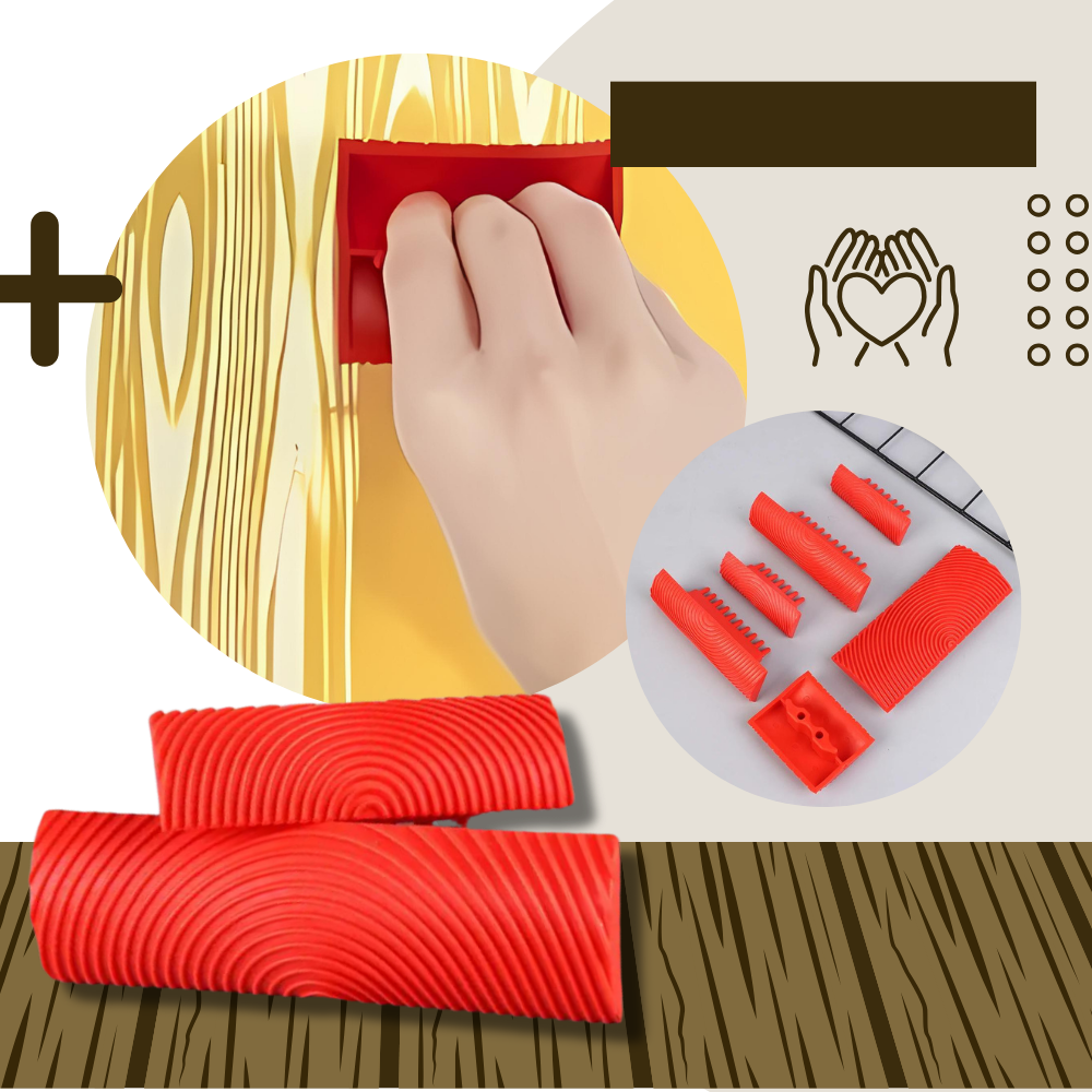 Double Rubber Wood Grain Tool