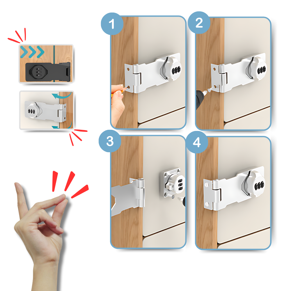 Keyless Quick Installation Cabinet Lock